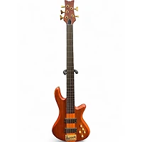 Used Schecter Guitar Research Stiletto Studio 5 String Fretless Satin Honey Electric Bass Guitar