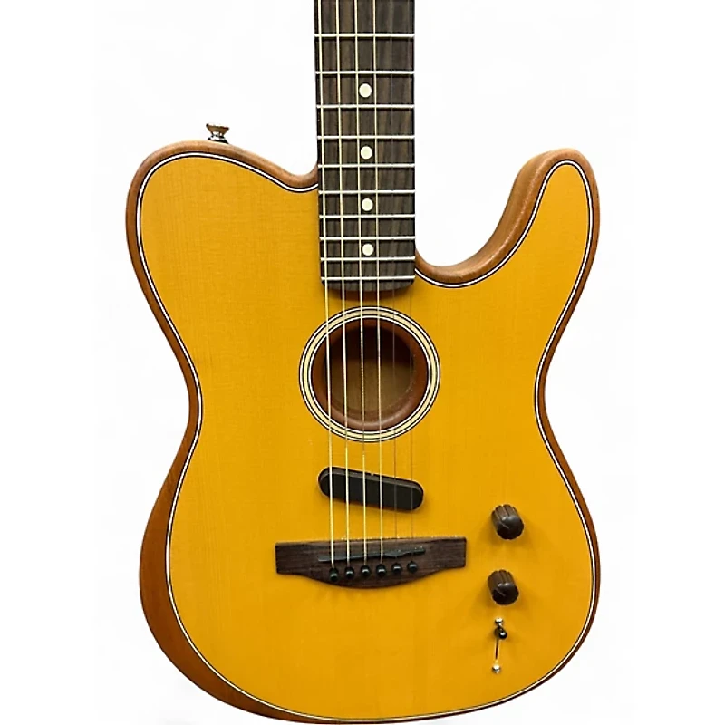 Used Fender Acoustasonic Player Telecaster Butterscotch Blonde Acoustic Electric Guitar