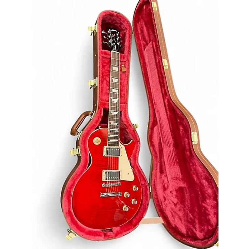 Used Gibson Les Paul Standard Trans Red Solid Body Electric Guitar