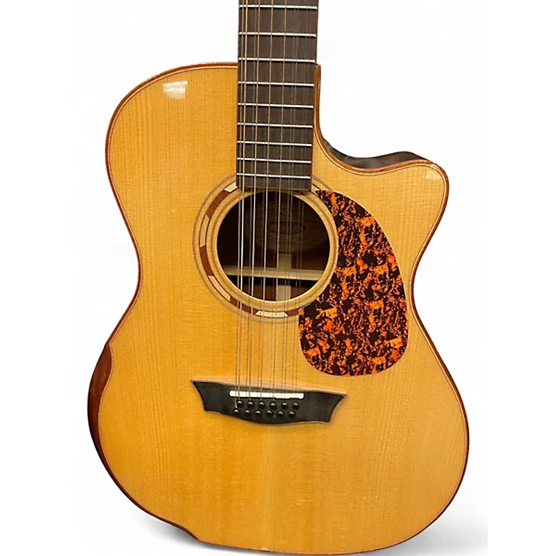 Used Washburn wcg15sce12-0 Natural 12 String Acoustic Electric Guitar