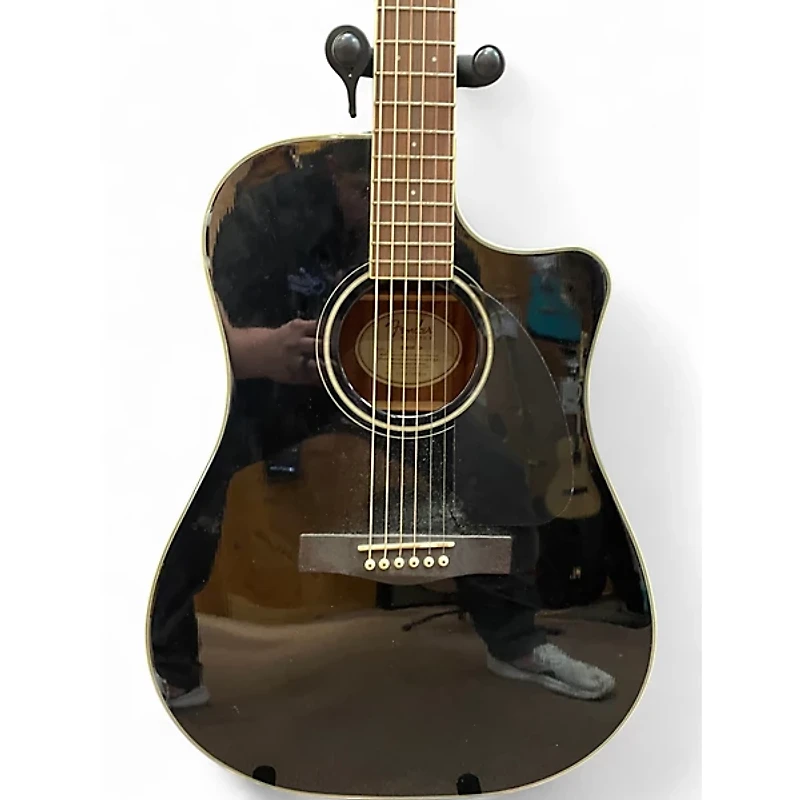 Used Fender CD140SCE Black Acoustic Electric Guitar