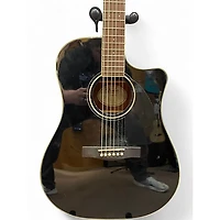 Used Fender CD140SCE Black Acoustic Electric Guitar