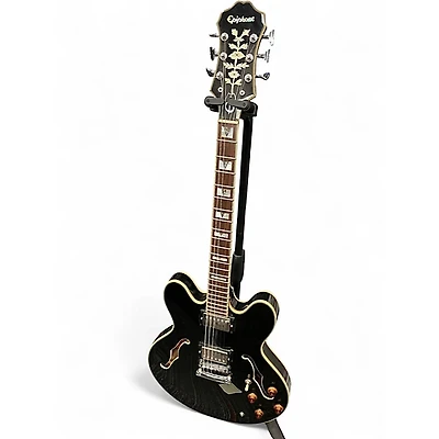 Used Epiphone Sheraton II Ebony Hollow Body Electric Guitar