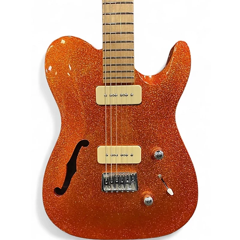 Used Chapman ML3 Pro Traditional Semi Hollowbody Orange Sparkle Hollow Body Electric Guitar