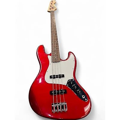 Used Squier Affinity Jazz Bass Candy Apple Red Metallic Electric Bass Guitar