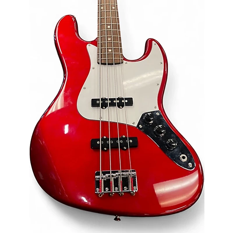 Used Squier Affinity Jazz Bass Candy Apple Red Metallic Electric Bass Guitar