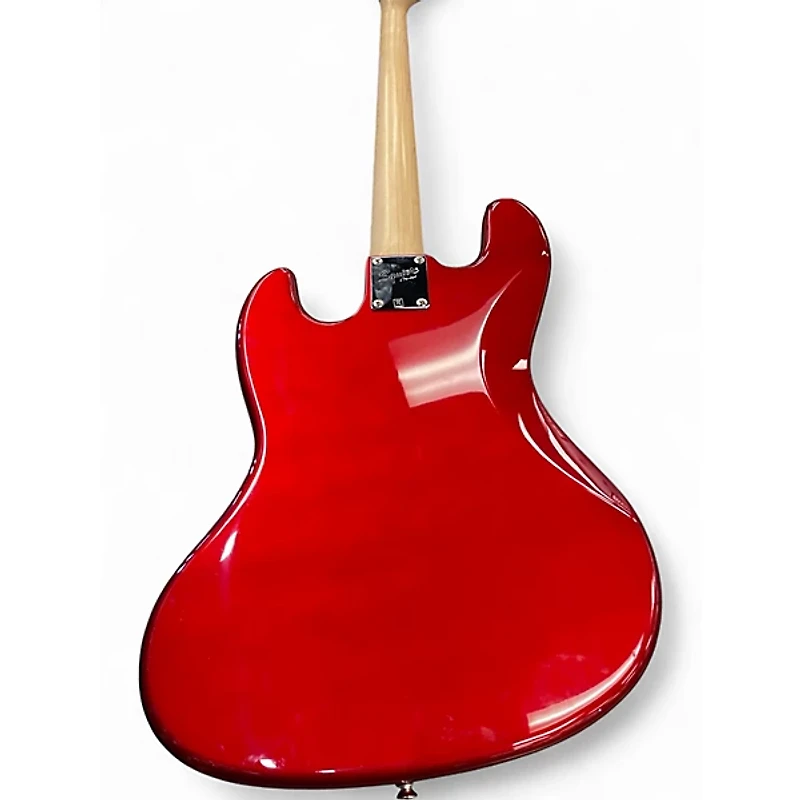 Used Squier Affinity Jazz Bass Candy Apple Red Metallic Electric Bass Guitar