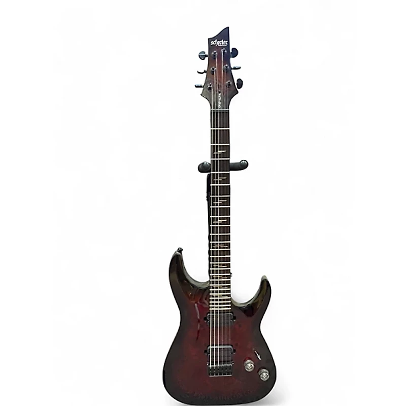 Used Schecter Guitar Research OMEN ELITE BLACK CHERRY BURST Solid Body Electric Guitar