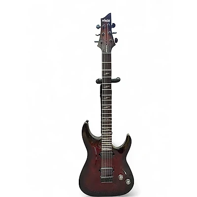 Used Schecter Guitar Research OMEN ELITE BLACK CHERRY BURST  Solid Body Electric Guitar