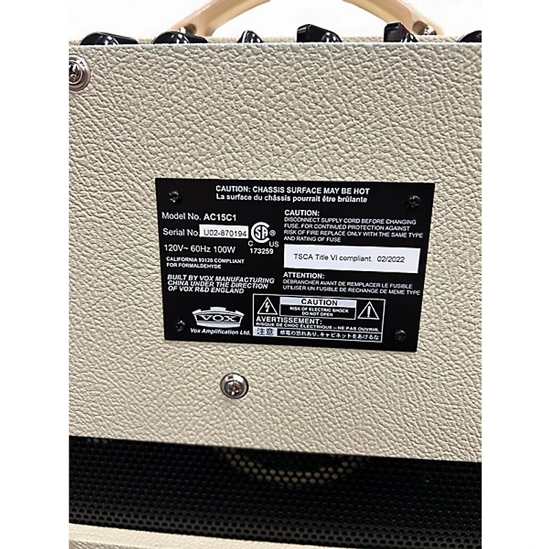 Used Vox Ac15c1 Tube Guitar Combo Amp