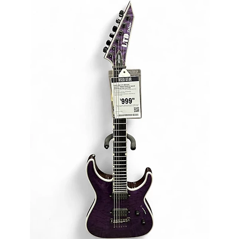 Used ESP LTD MH1000 Deluxe Trans Purple Solid Body Electric Guitar