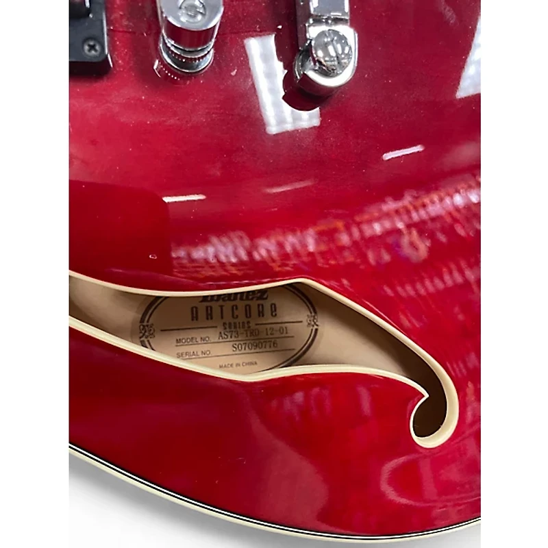 Used Ibanez AS73 Artcore Trans Red Hollow Body Electric Guitar