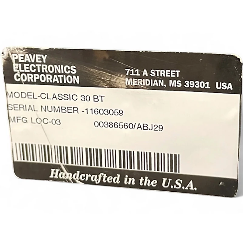 Used Peavey Classic 30 112 30W 1x12 Tube Tube Guitar Combo Amp