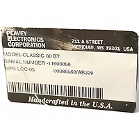 Used Peavey Classic 30 112 30W 1x12 Tube Tube Guitar Combo Amp