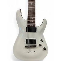 Used Schecter Guitar Research Demon 7 String White Solid Body Electric Guitar