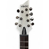 Used Schecter Guitar Research Demon 7 String White Solid Body Electric Guitar