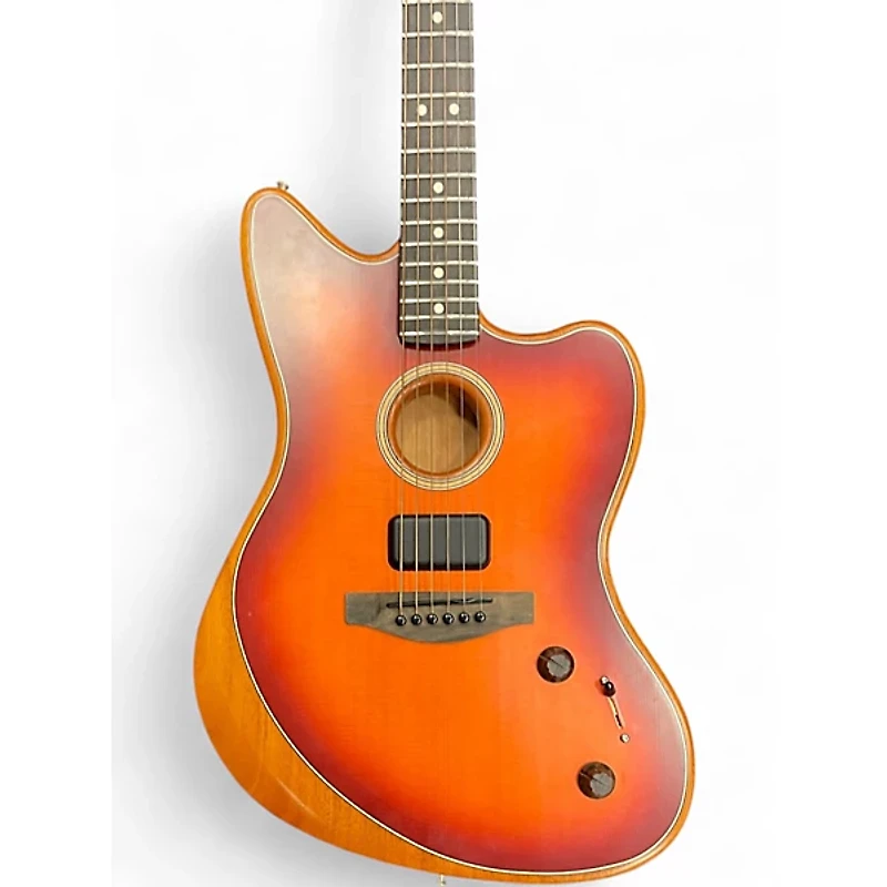 Used Fender American Acoustasonic Jazzmaster Tobacco Sunburst Acoustic Electric Guitar