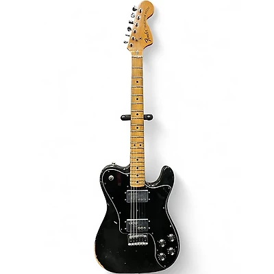 Vintage 1973 Fender Telecaster Deluxe Black Solid Body Electric Guitar