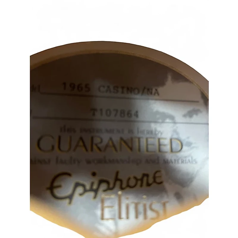 Used Epiphone Elitist 1965 Casino Natural Hollow Body Electric Guitar