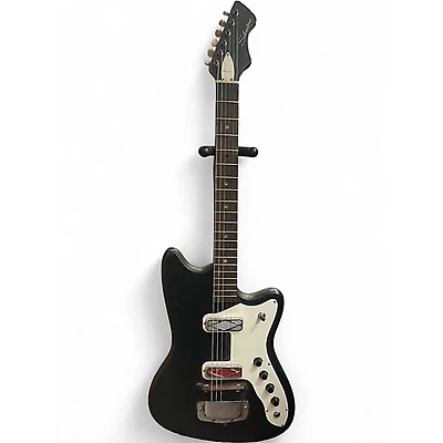 Vintage 1960s Silvertone Bobkat Black Solid Body Electric Guitar