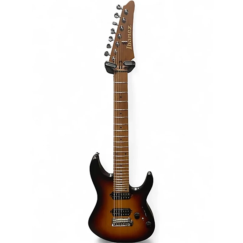 Used Ibanez Prestige AZ24027 7-String Tri Fade Burst Flat Solid Body Electric Guitar