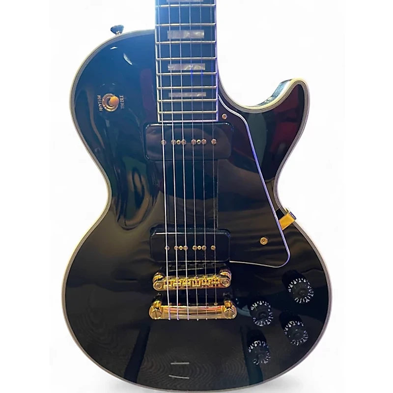 Used Epiphone les paul custom p90 Ebony Solid Body Electric Guitar