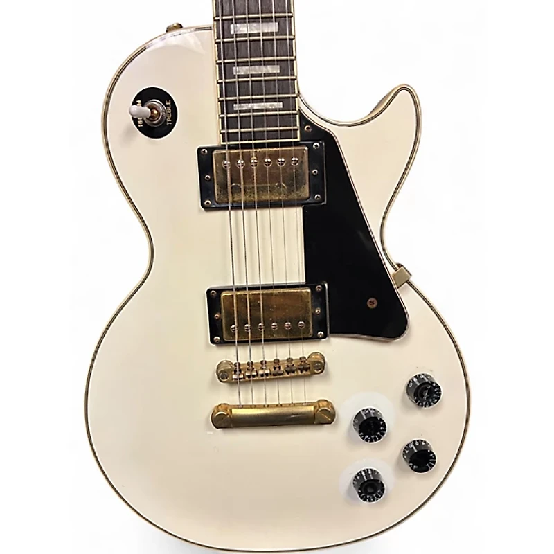 Used 2015 Epiphone Les Paul Custom Pro Alpine White Solid Body Electric Guitar
