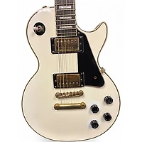 Used 2015 Epiphone Les Paul Custom Pro Alpine White Solid Body Electric Guitar