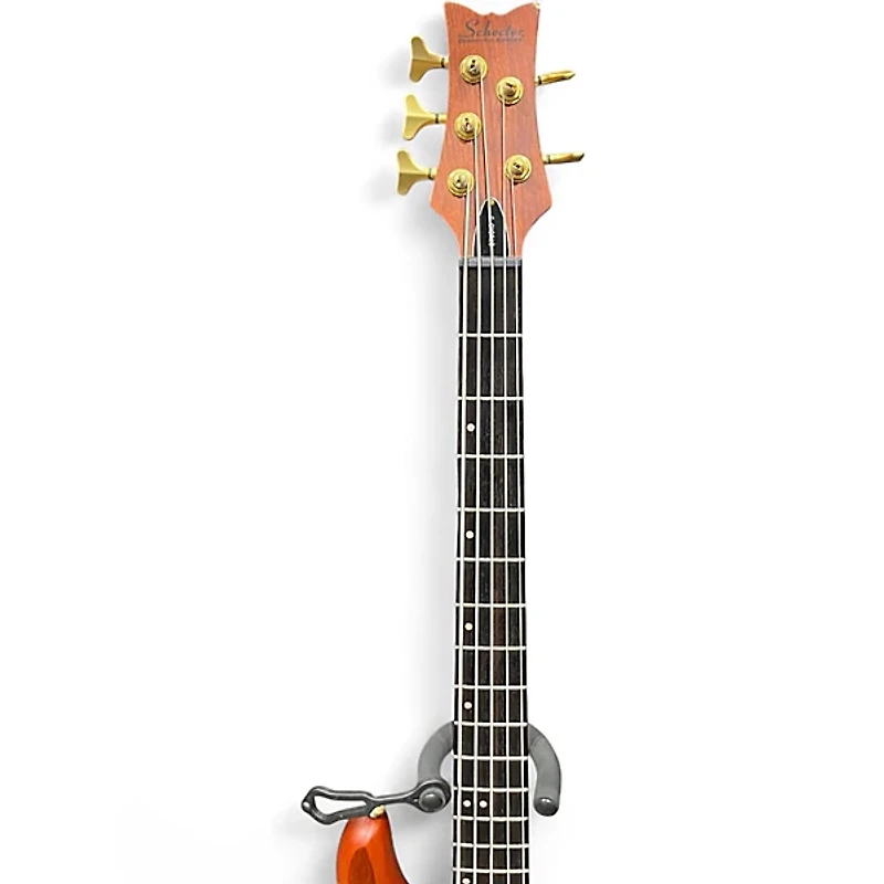 Used Schecter Guitar Research Stiletto Studio 5 String Honey Satin Electric Bass Guitar