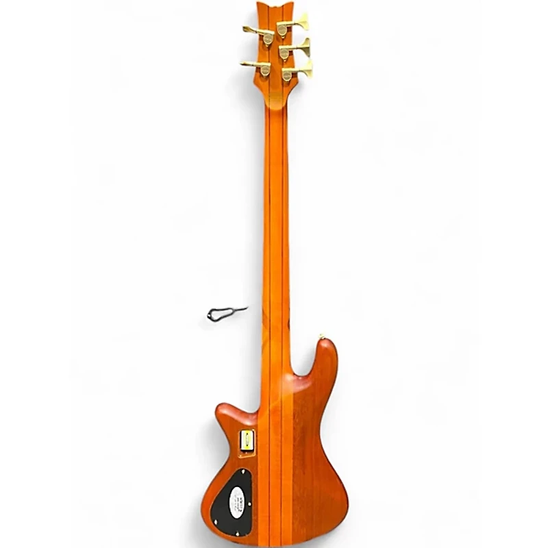 Used Schecter Guitar Research Stiletto Studio 5 String Honey Satin Electric Bass Guitar