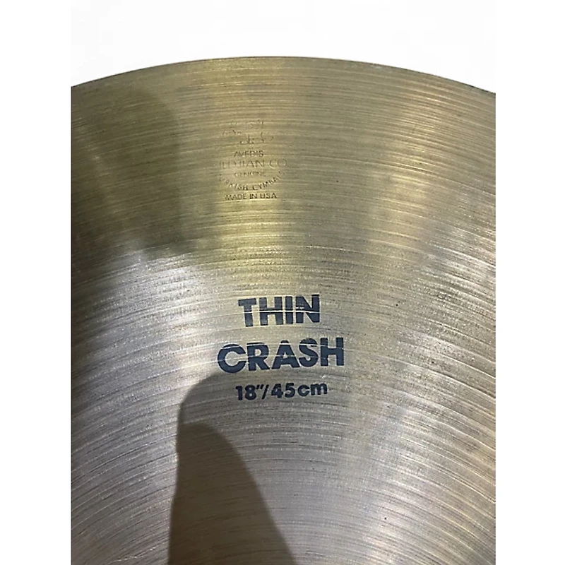 Used Zildjian 18in avedis 18 inch thin crash Cymbal
