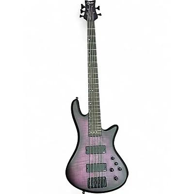 Used Schecter Guitar Research Stiletto Studio 5 String Trans Purple BURST Electric Bass Guitar