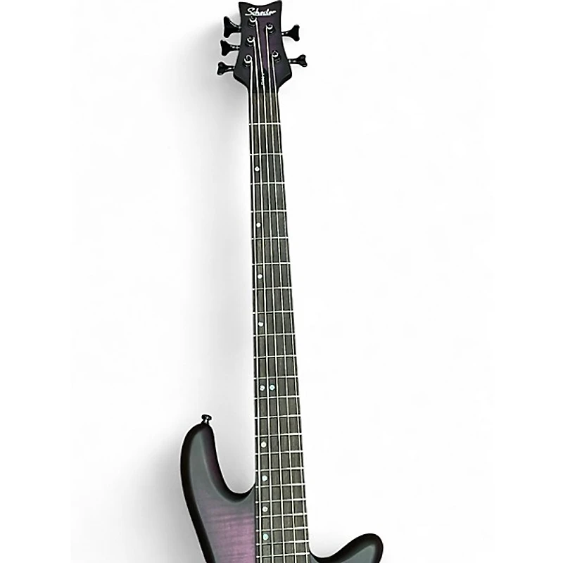 Used Schecter Guitar Research Stiletto Studio 5 String Trans Purple BURST Electric Bass Guitar