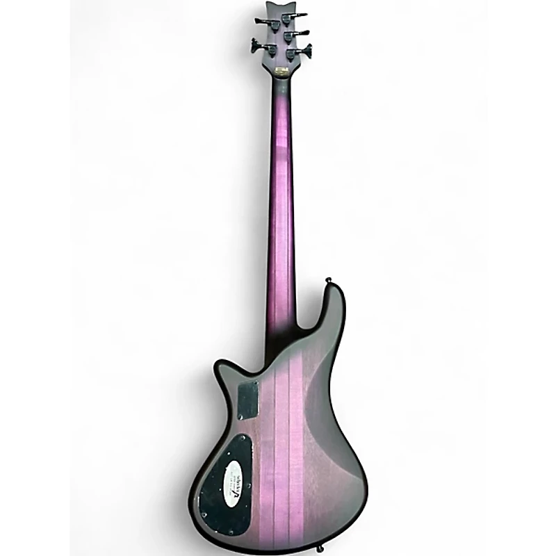 Used Schecter Guitar Research Stiletto Studio 5 String Trans Purple BURST Electric Bass Guitar