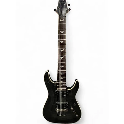 Used Schecter Guitar Research Omen Extreme 7 See Thru Black Solid Body Electric Guitar