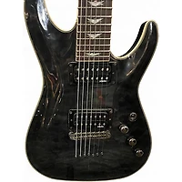 Used Schecter Guitar Research Omen Extreme 7 See Thru Black Solid Body Electric Guitar