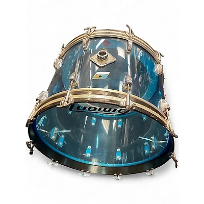 Used 1970s Ludwig 22x14 VISTALITE KICK Blue Drum