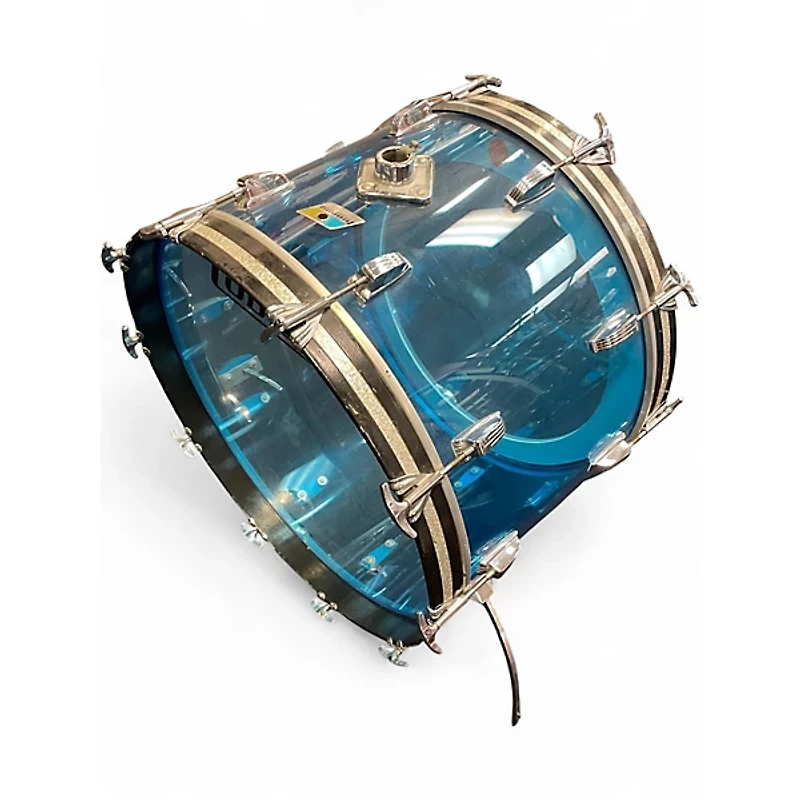 Used 1970s Ludwig 22x14 VISTALITE KICK Blue Drum
