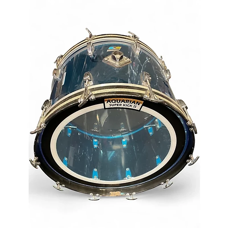 Used 1970s Ludwig 22x14 VISTALITE KICK Blue Drum