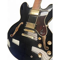 Used Epiphone Sheraton II Black and Gold Hollow Body Electric Guitar