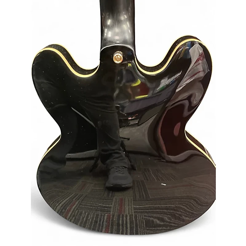 Used Epiphone Sheraton II Black and Gold Hollow Body Electric Guitar