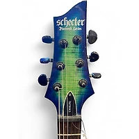 Used Schecter Guitar Research C-6 elite Green Solid Body Electric Guitar