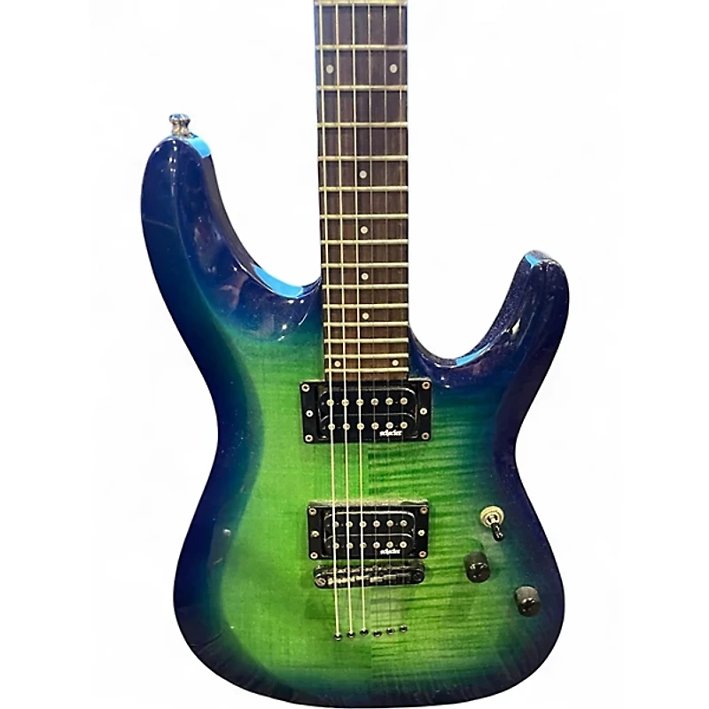 Used Schecter Guitar Research C-6 elite Green Solid Body Electric Guitar