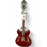 Used Ibanez AS73 Artcore Trans Red Hollow Body Electric Guitar