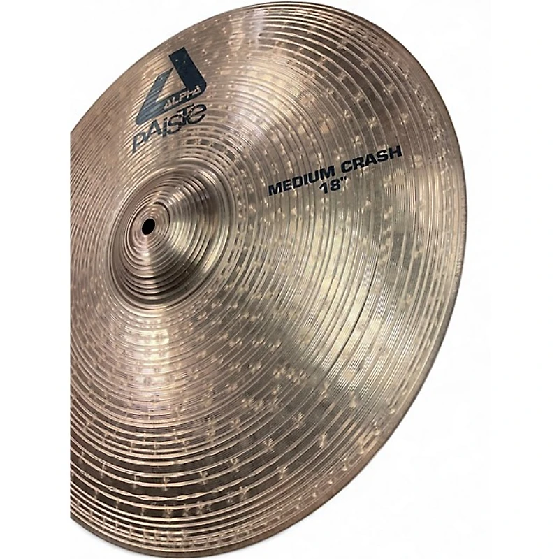 Used Paiste 18in Alpha Medium Crash Brilliant Cymbal