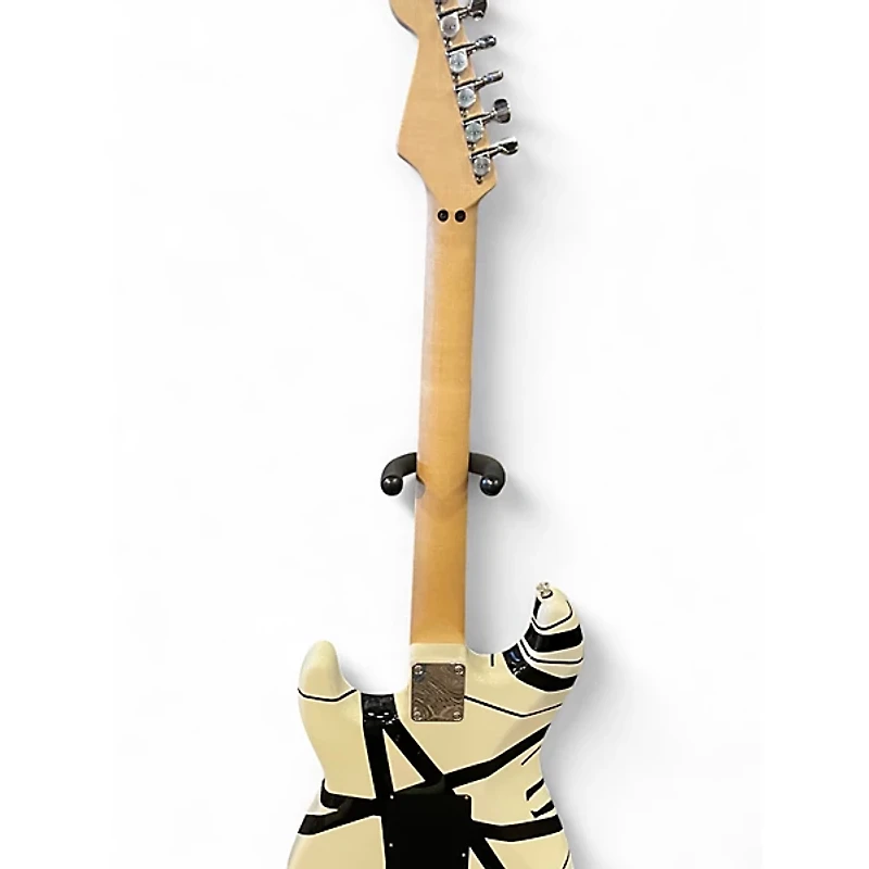 Used EVH Striped Series Frankie Black and White Solid Body Electric Guitar