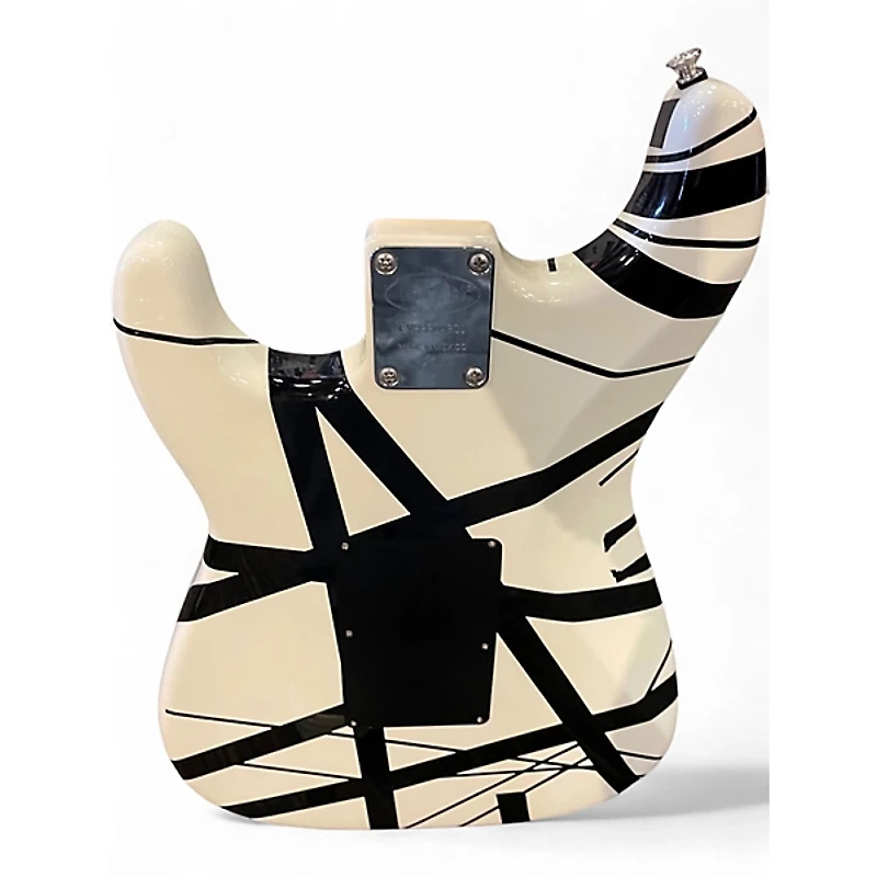 Used EVH Striped Series Frankie Black and White Solid Body Electric Guitar