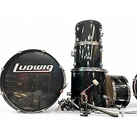 Used Ludwig 5 Piece ACCENT COMBO Black Drum Kit