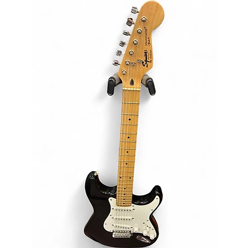 Used Squier STRATOCASTER Black Solid Body Electric Guitar