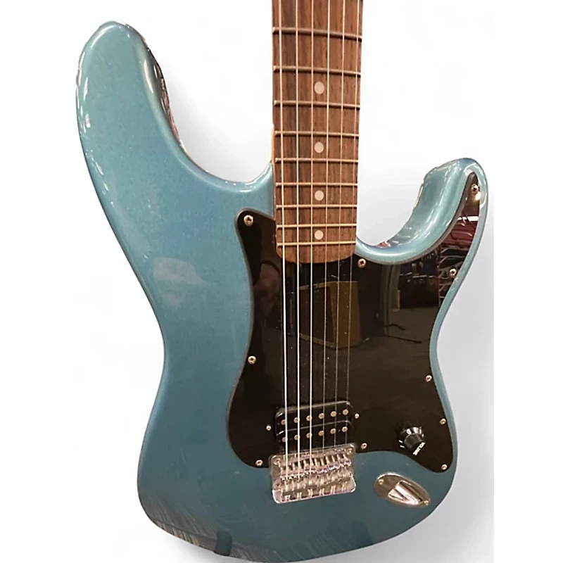 Used Squier Tom Delonge Signature Stratocaster Ice Blue Metallic Solid Body Electric Guitar